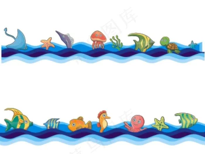 海鱼 海浪图片cdr矢量模版下载