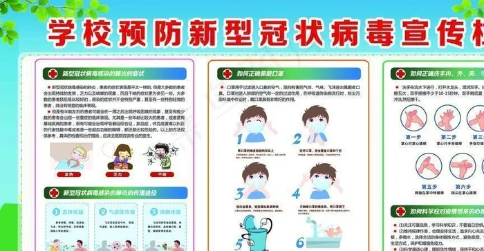 校园疫情宣传图片(6803X3402(DPI:72))psd模版下载