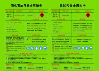 液化石油气安全周知卡图片