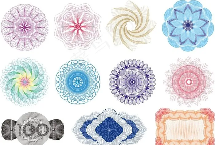 多边形防伪花纹证书背景图片cdr矢量模版下载