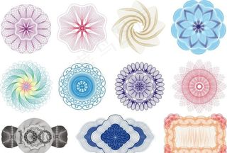 多边形防伪花纹证书背景图片