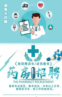 药房招聘海报图片