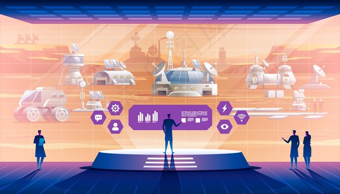 火星开发插画图片