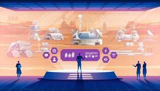 火星开发插画图片