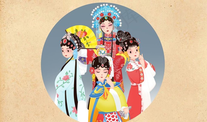 京剧插画图片