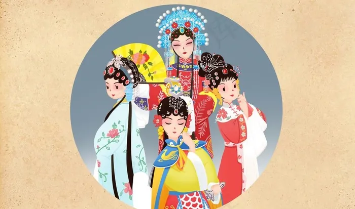 京剧插画图片psd模版下载
