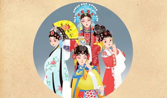 京剧插画图片