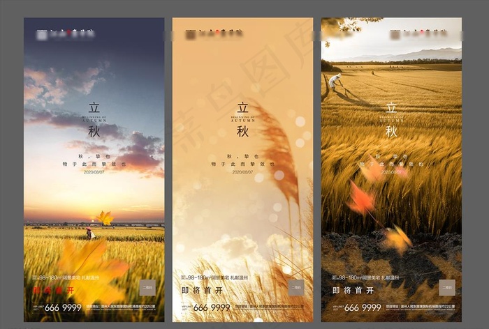 秋分 立秋 处暑 地产微信图片(1080X2340(DPI:300))ai矢量模版下载