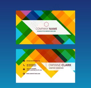 名片模板炫彩名片 蓝色名片 简图片
