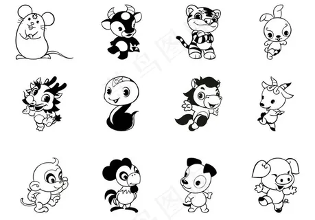 十二生肖 卡通吉祥物图片
