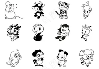 十二生肖 卡通吉祥物图片