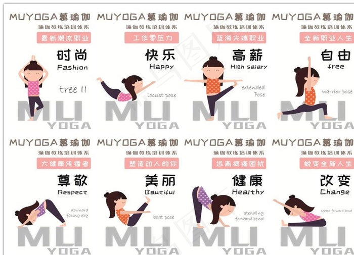 瑜伽海报9宫格图片
