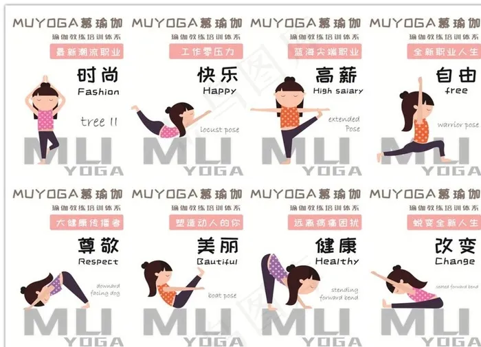 瑜伽海报9宫格图片