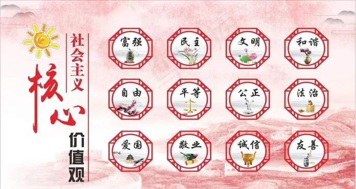 *核心价值观图片(800X450)cdr矢量模版下载