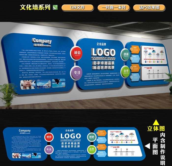 公司文化墙图片(210X297)cdr矢量模版下载