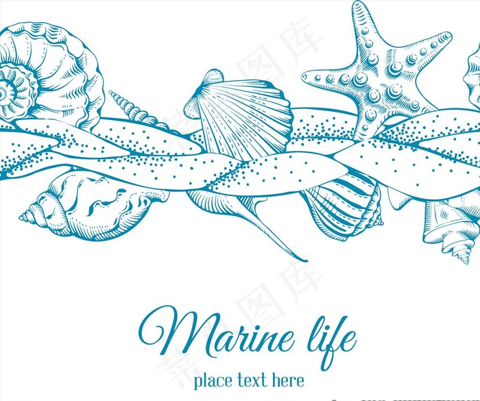 海洋生物插画图片ai矢量模版下载