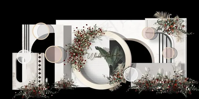 泰系风简约婚礼效果图图片