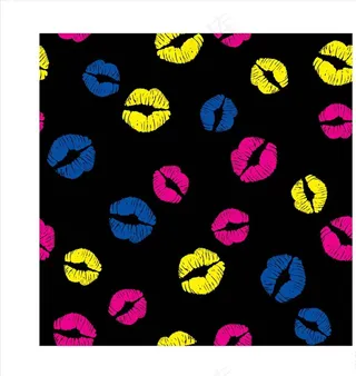 嘴唇唇印四方连续底纹图片