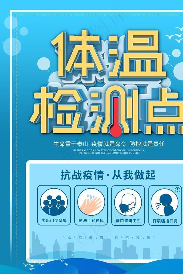 体温检测点海报图片