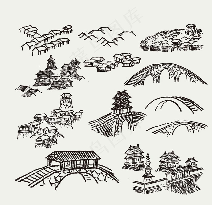 桥矢量图片ai矢量模版下载