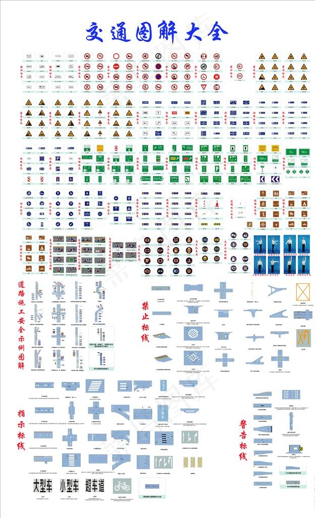 交通图解大全图片(6769X10573(DPI:72))psd模版下载