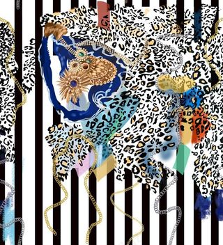 竖条豹纹链子花图片