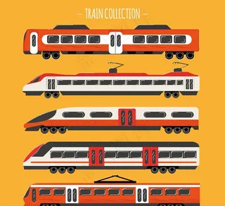 彩绘动车设计矢量素材图片