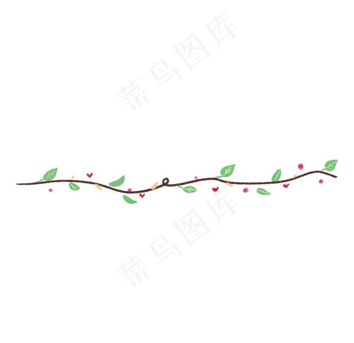 手绘植物藤蔓树叶分割线图片