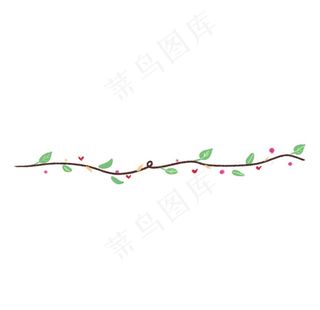 手绘植物藤蔓树叶分割线图片