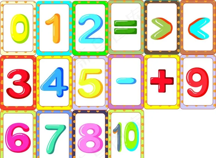 数字卡片图片cdr矢量模版下载
