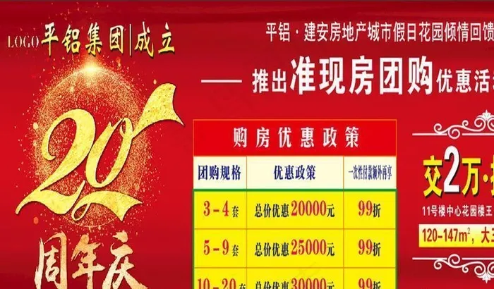 20周年庆地产海报图片(210X297)cdr矢量模版下载