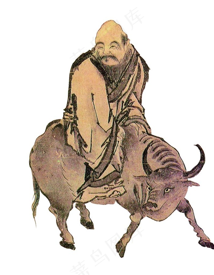 老子骑牛图图片