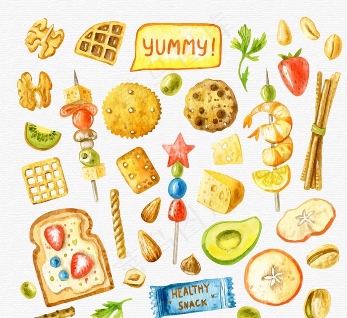 36款彩绘零食设计矢量素材图片