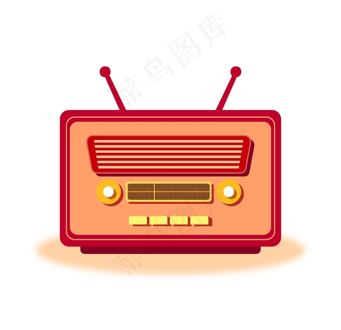 收音机 电台 录音机 广播图片ai矢量模版下载