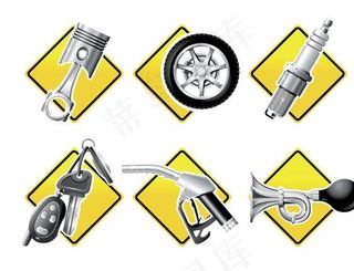 汽车维修与服务相关图标矢量素材图片
