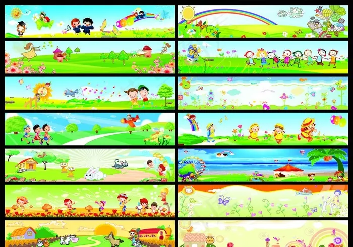 幼儿园墙画图片cdr矢量模版下载