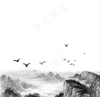 水墨山水素材图片