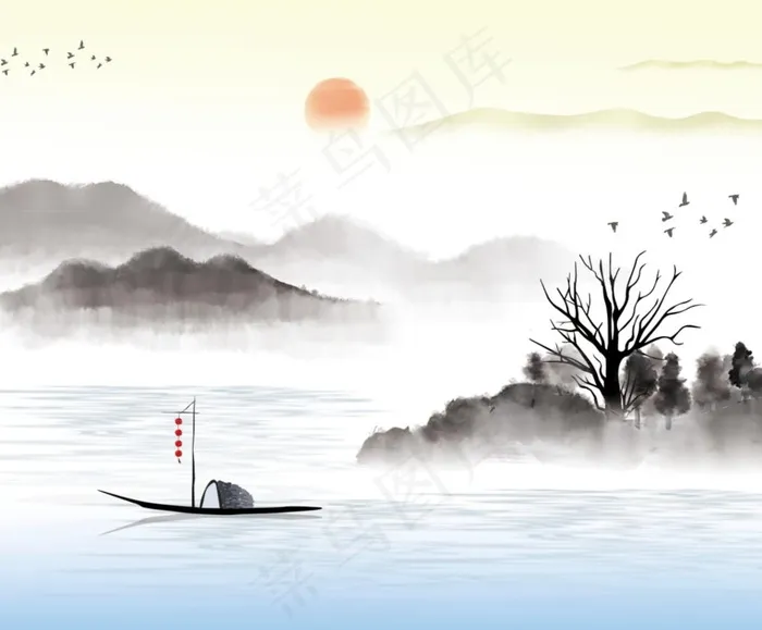 中国风 山水装饰画图片