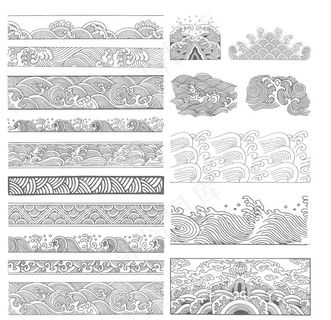 中国传统古典祥云流水纹饰图片