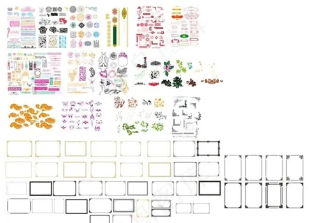 千款花纹古典花边框 古典花纹图片