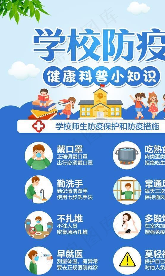 学校防疫图片psd模版下载