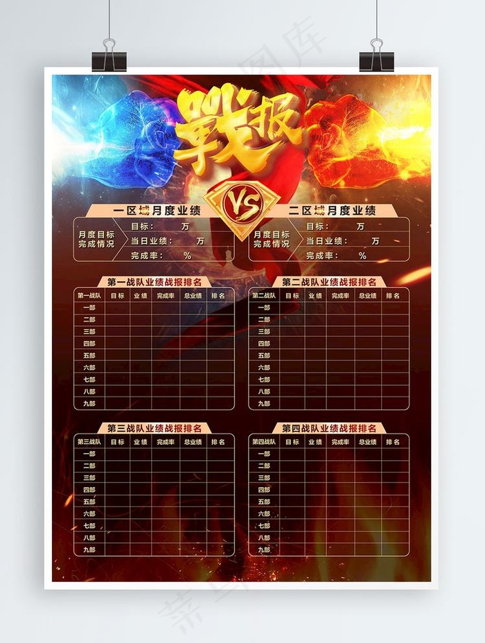 战报PK业绩榜图片(1701X2268(DPI:72))psd模版下载