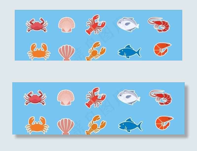 海鲜 手绘 图标图片cdr矢量模版下载