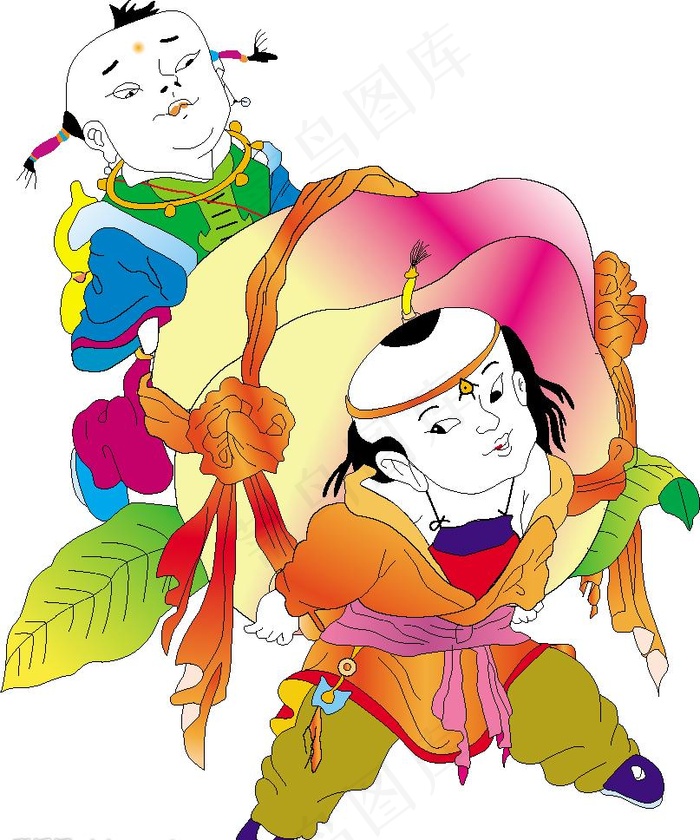 小孩子图片ai矢量模版下载
