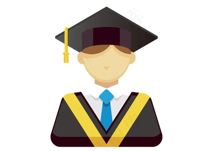 学士服素材图片ai矢量模版下载