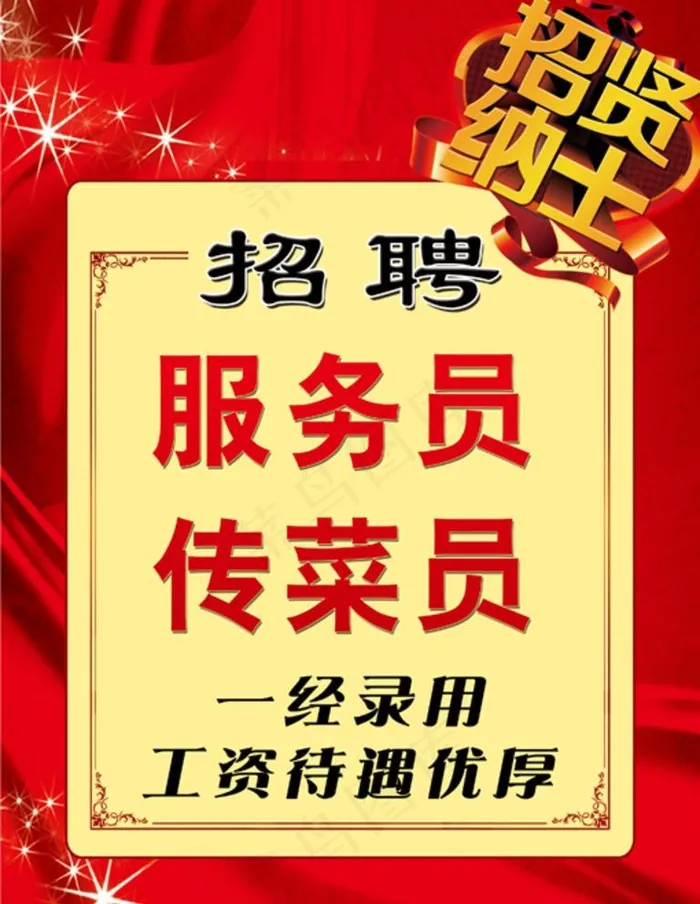 酒店招聘海报图片