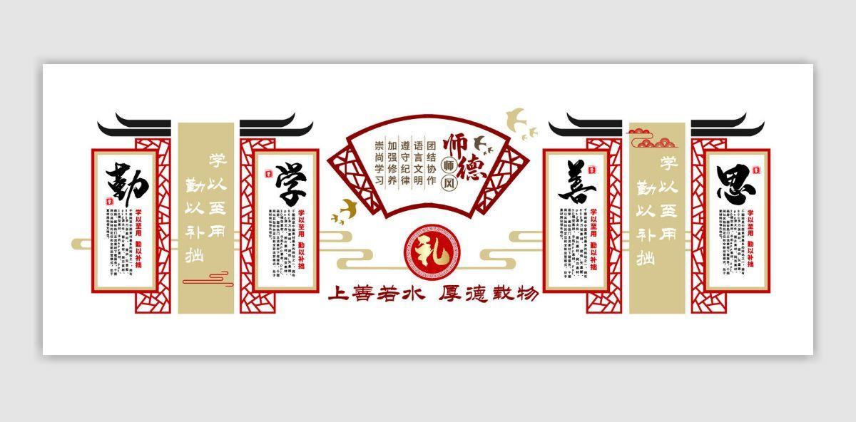学校学习读书校园文化墙图片ai矢量模版下载