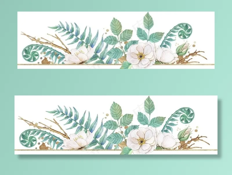 手绘植物花卉图片(15583X5042(DPI:300))psd模版下载