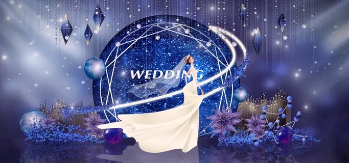 蓝色婚礼效果图图片