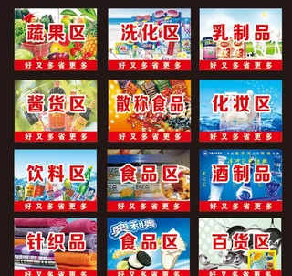 超市区域牌图片